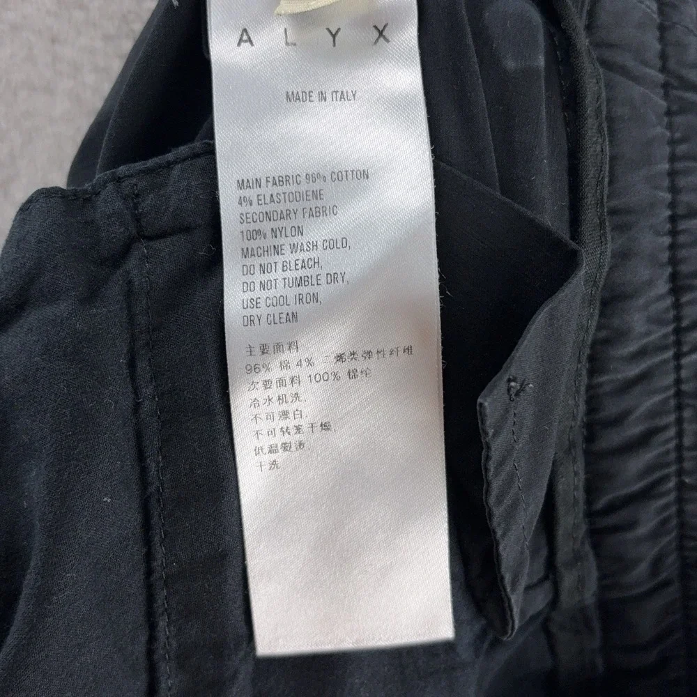 1017‎ ALYX 9SM Skater Cargo Pants Mens Size Small Black Tactical Zip Pocket
